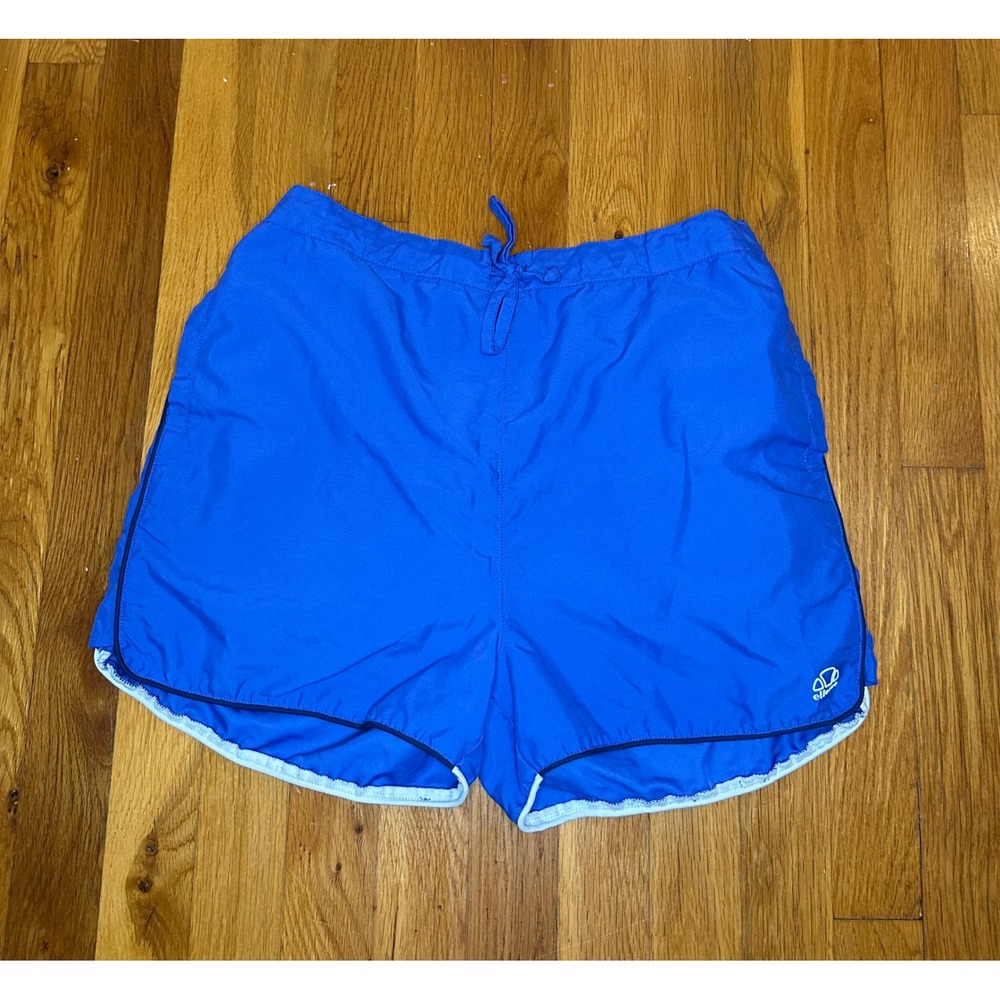 Ellesse Burano Blue Athletic Dolphin Shorts Women Size 10 US 14 UK Drawstring